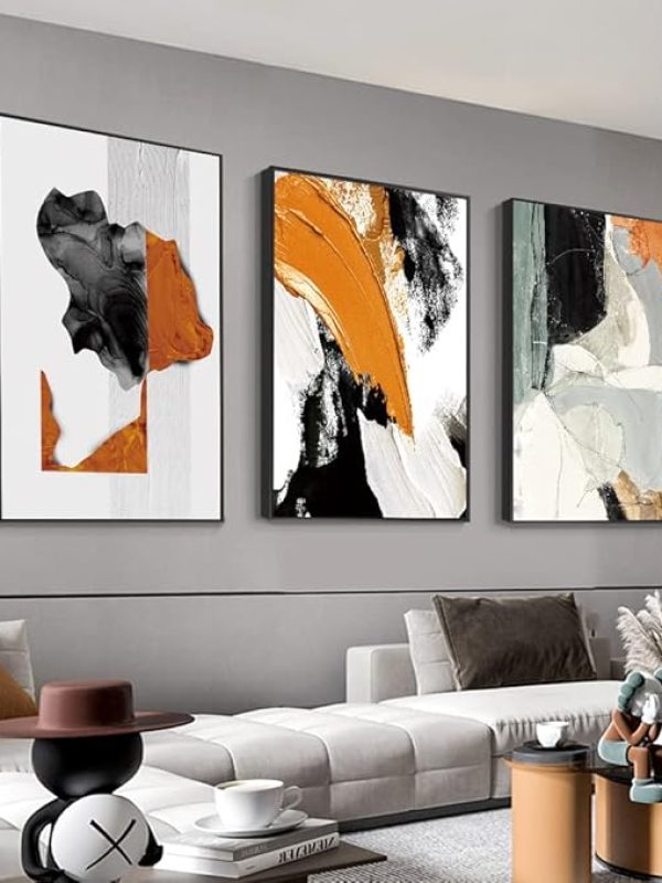 Canvas Wall Art Aesthetic Abstract Graffiti Large 32" X 24" Set of 3 Minimalist Wall Decor Modern Nature Art Posters Prints Frame Wall Art For Living Room Bedroom Bathroom Kitchen Office